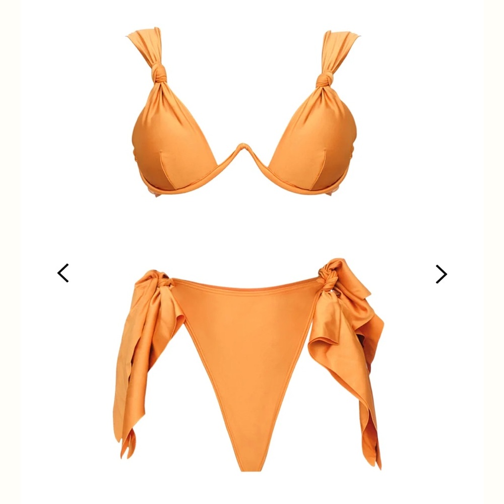 NWT Andrea Iyamah Gold Bikini Set Medium top Large bottom